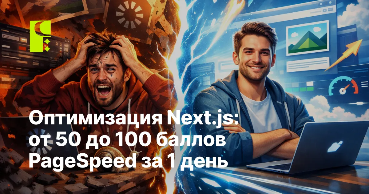 Оптимизация Next.js: от 50 до 100 баллов PageSpeed за 1 день
