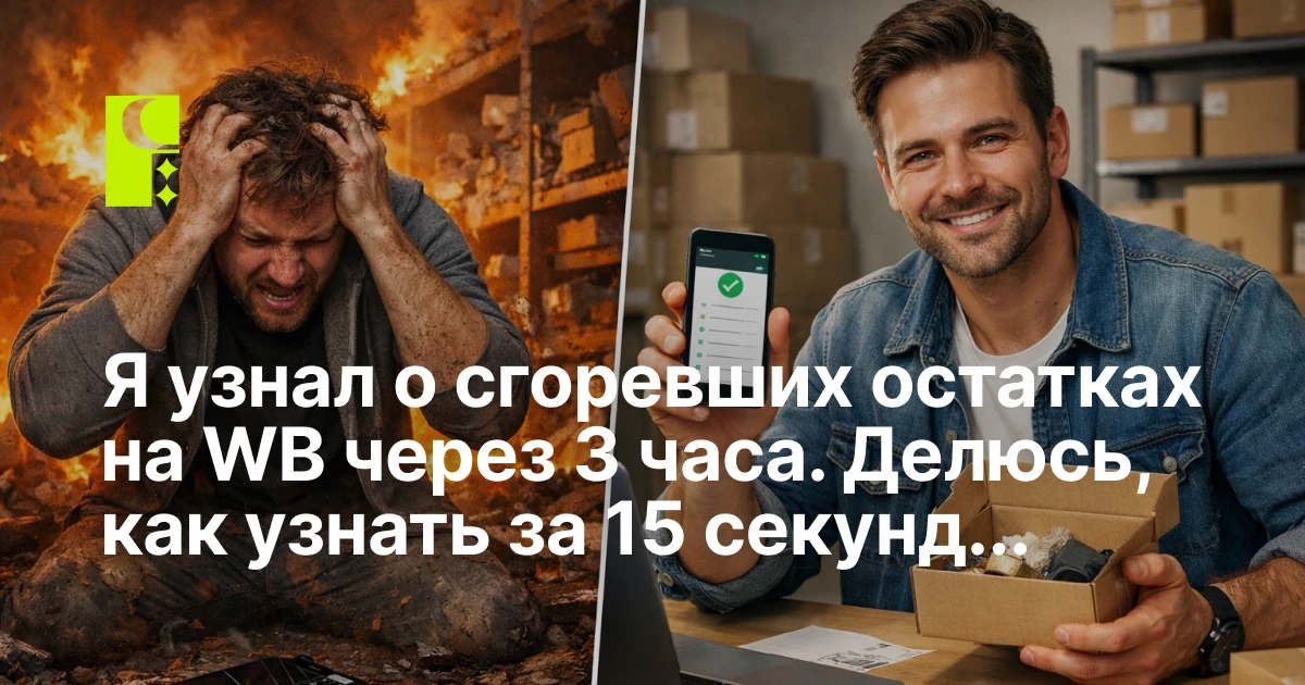 Я узнал о сгоревших остатках на WB через 3 часа. Теперь узнаю за 15 секунд — и вот как
